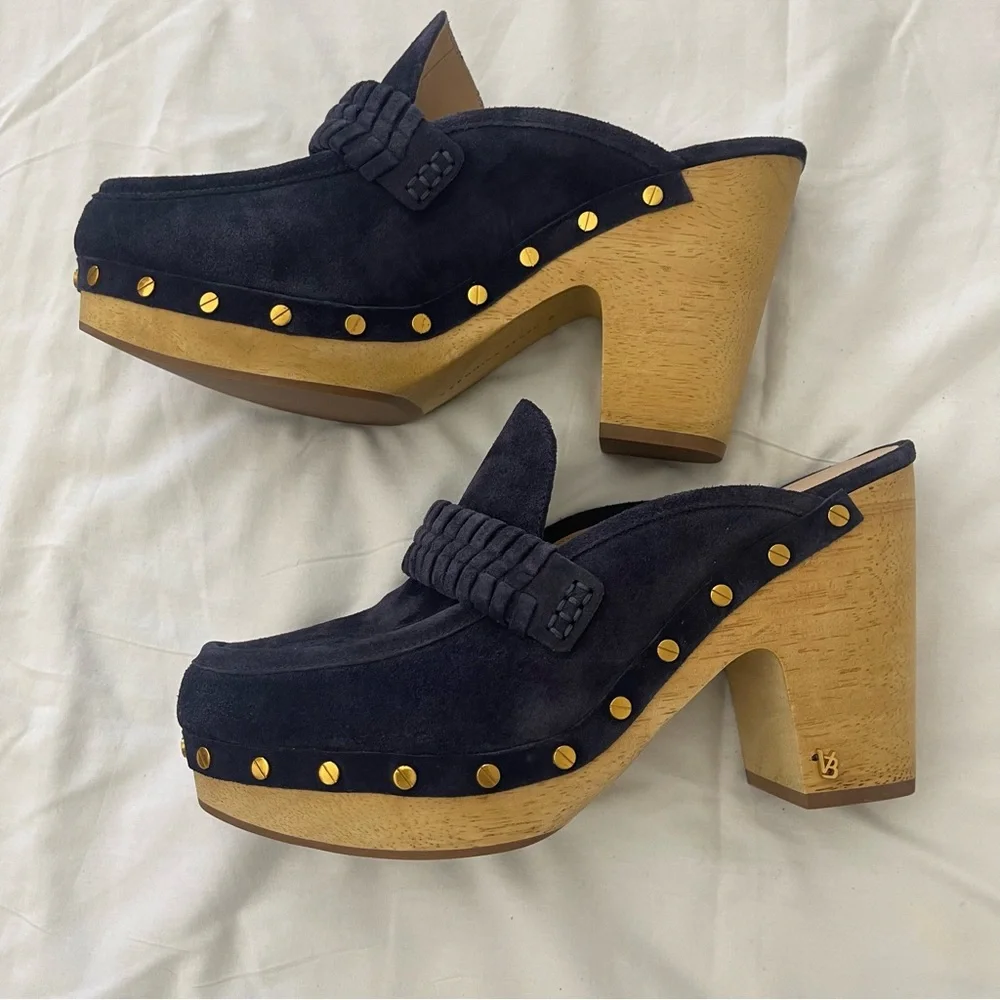 Veronica Beard Navy Clogs - Picture 1 of 14
